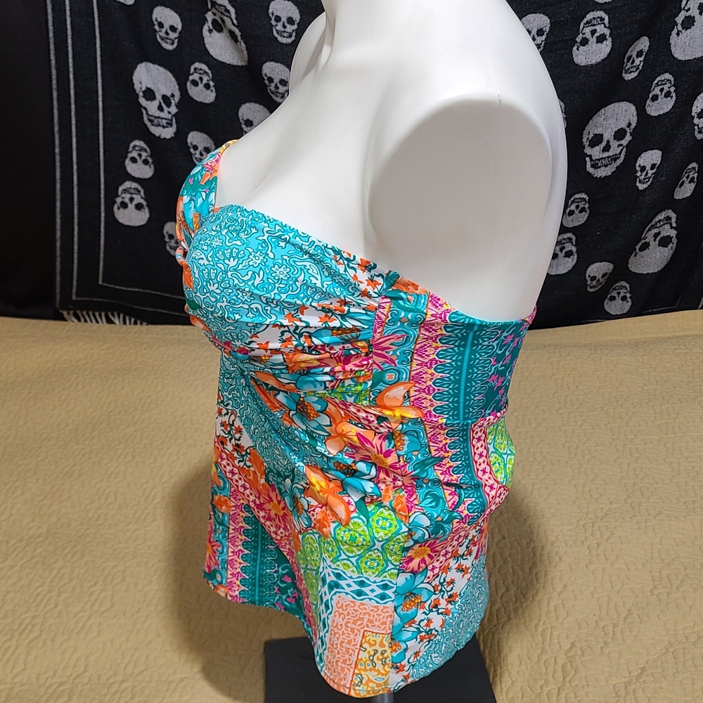 Into the Bleu floral tankini size 12 - Picture 2 of 8